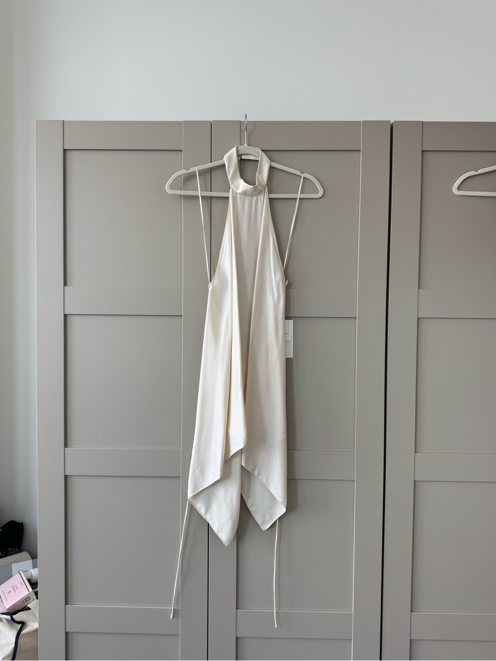 Zara cream satin halter top